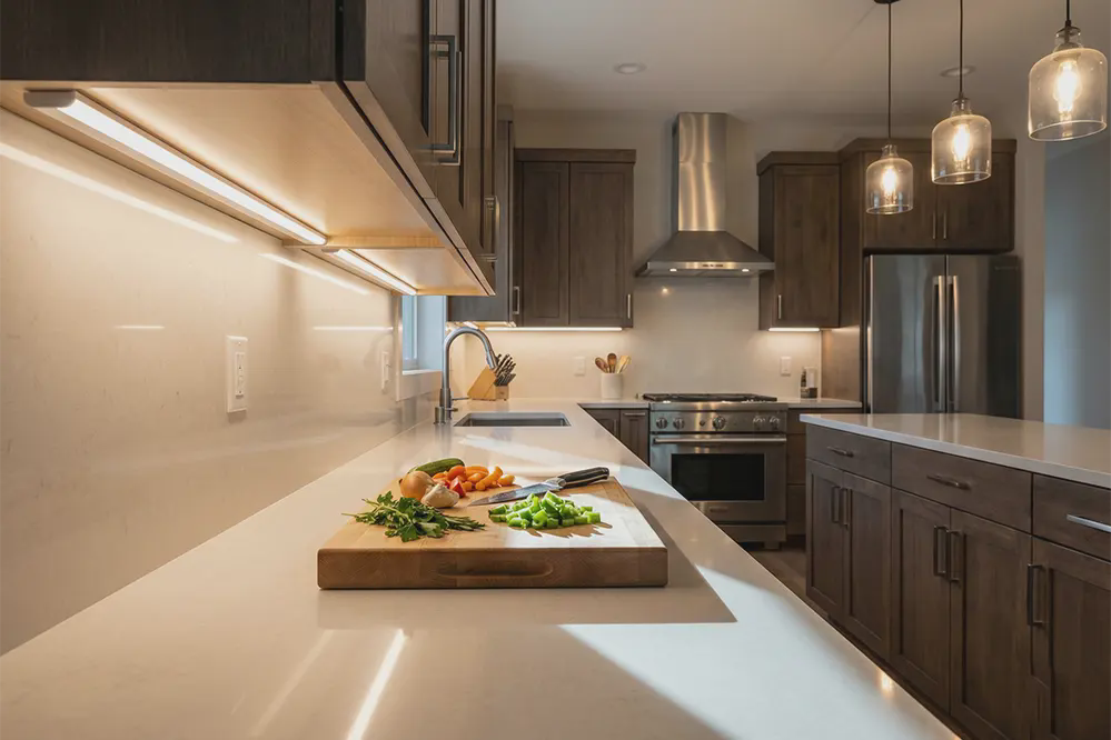 Modern-kitchen-with-under-cabinet-LED-strip-lighting