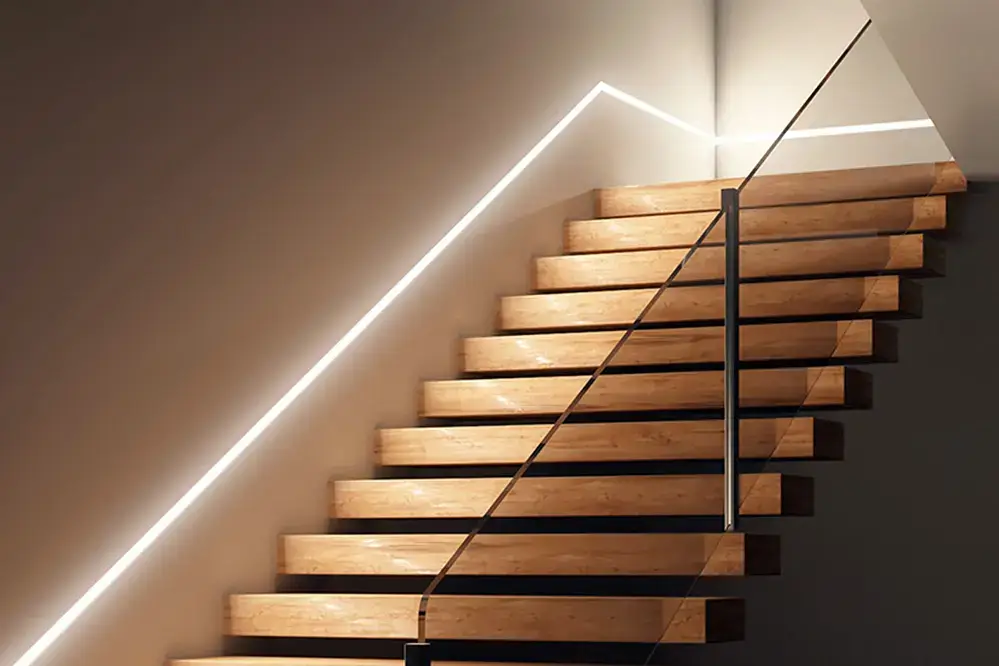 COB LED Strip as Stair Lighting