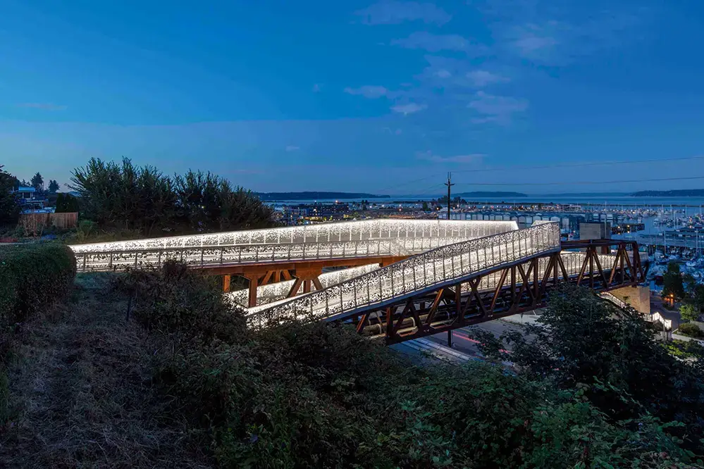 COB LED Strip on Pedestrian Bridge