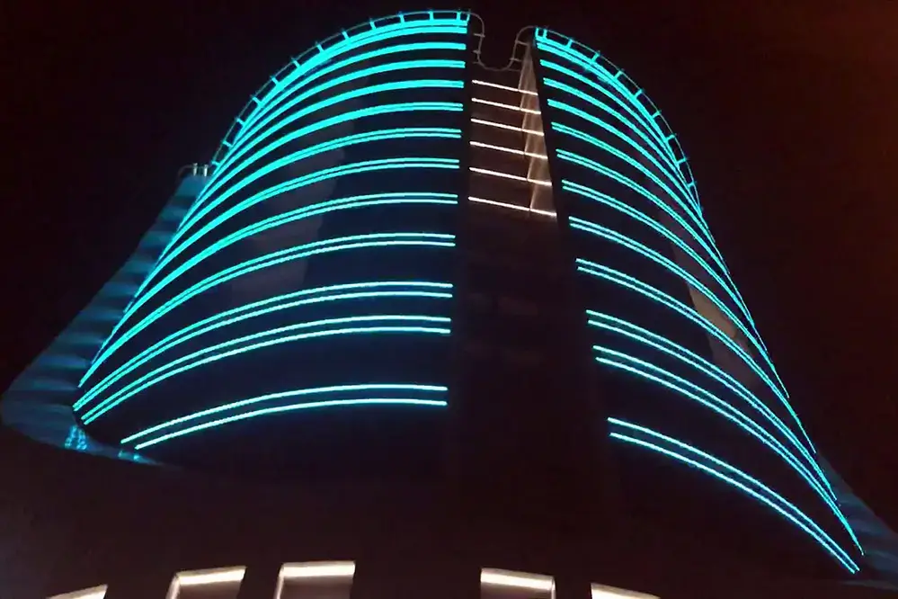 LED Neon Strip as Building Outline