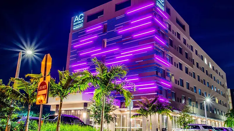 LED Neon Strip in Hotel Facade