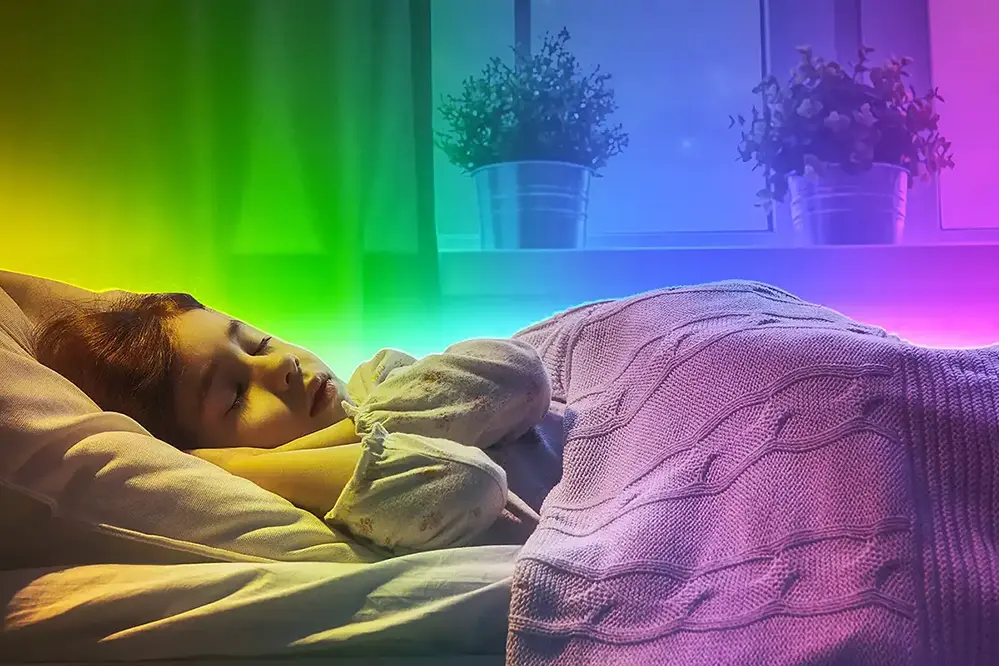 sleep with LED strip light on
